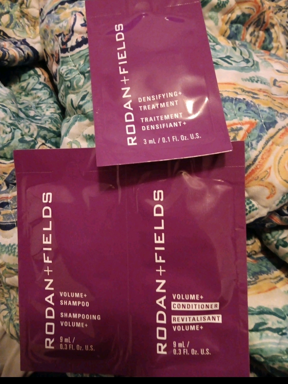 Rodan + Fields, Volume Shampoo, Conditioner  & Densifying Treatment, Samples NIP